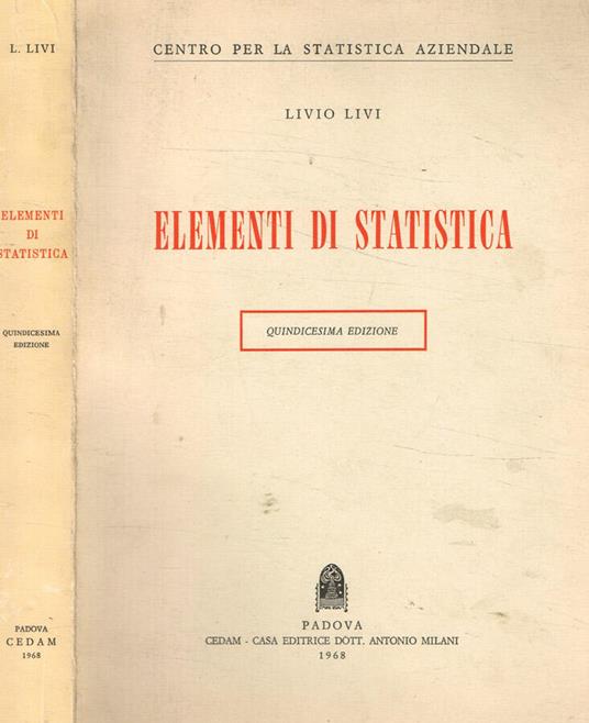 Elementi di statistica - Livio Livi - copertina