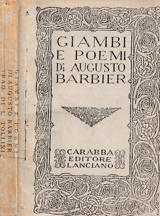 Giambi e poemi - Augusto Barbera - copertina
