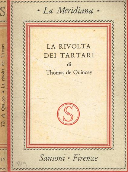 La rivolta dei tartari - Thomas De Quincey - copertina