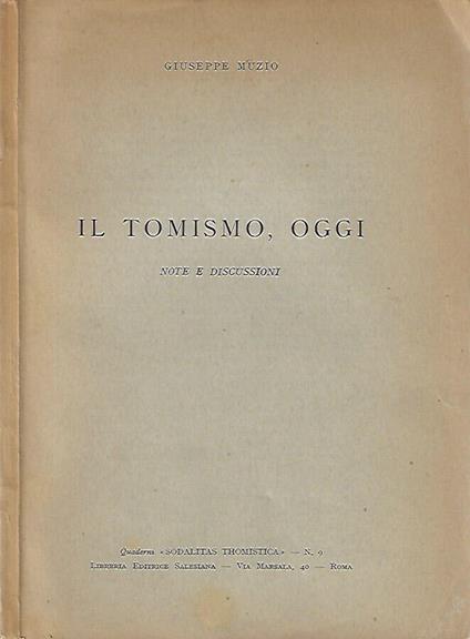 Il Tomismo, oggi - Giuseppe Di Muzio - copertina