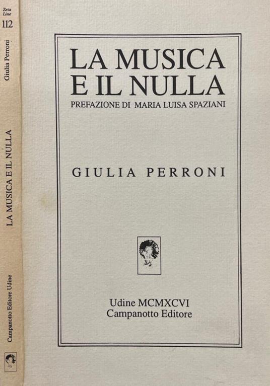 La musica e il nulla - Giulia Perroni - copertina