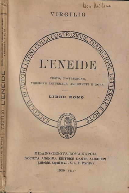 L' Eneide Libro nono - Virgilio - copertina