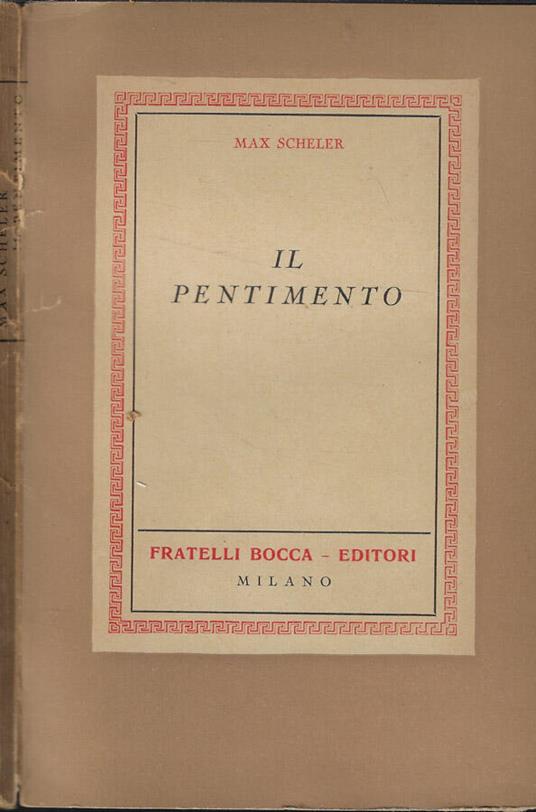 Il pentimento - Max Scheler - copertina