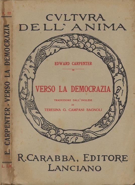 Verso la democrazia - Edward Carpenter - copertina