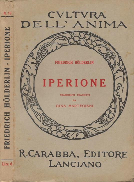 Iperione - Friedrich Hölderlin - copertina