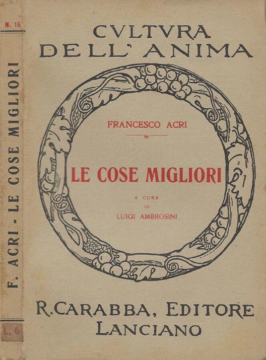 Le cose migliori - Francesco Acri - copertina