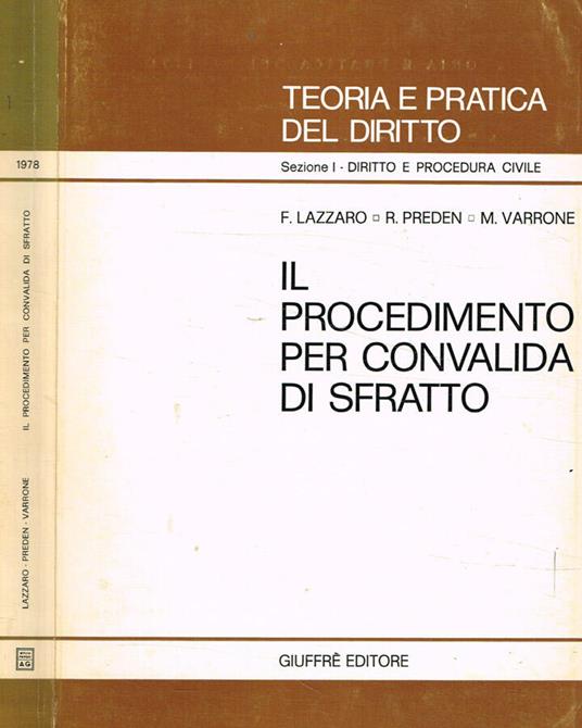 Il procedimento per convalida di sfratto - copertina