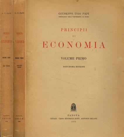 Principii di economia vol.1, 3 - Giuseppe Ugo - copertina