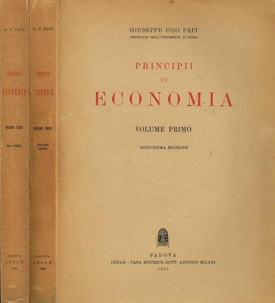 Principii di economia vol.1, 3 - Giuseppe Ugo - copertina