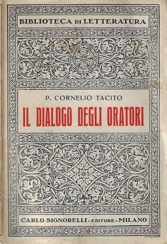 Il dialogo degli oratori - copertina