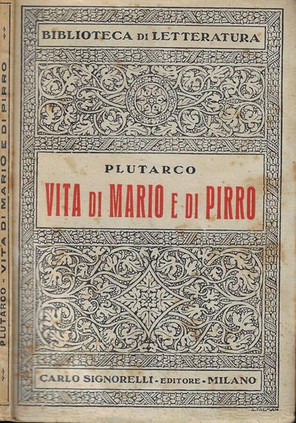 Vita di Mario e di Pirro - Plutarco - copertina