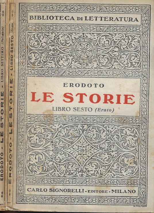 Le storie Libro sesto-Libro settimo - Erodoto - copertina