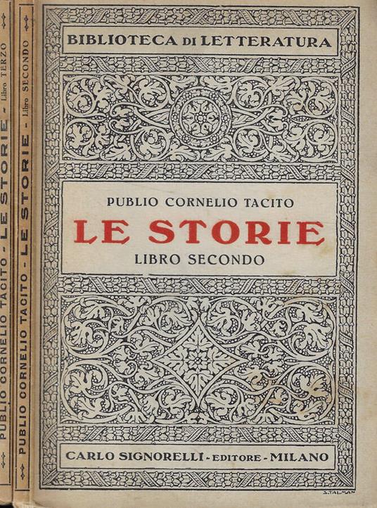 Le storie Libro secondo- Libro terzo - Publio Cornelio Tacito - copertina