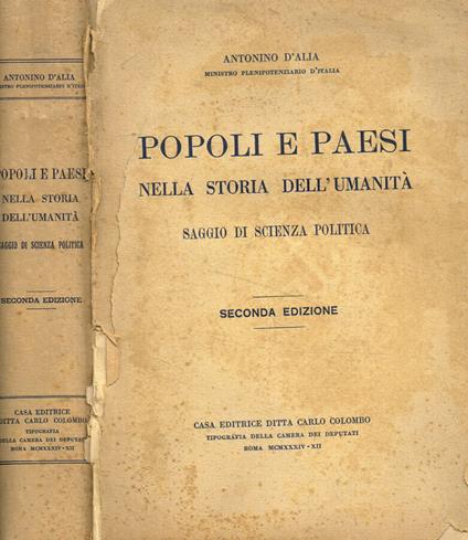 Popoli e paesi nella storia dell'umanita - Antonino D'Alia - copertina