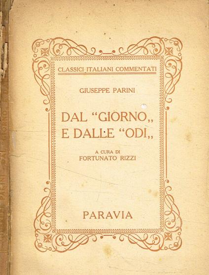 Dal giorno e dalle odi - Giuseppe Parini - copertina