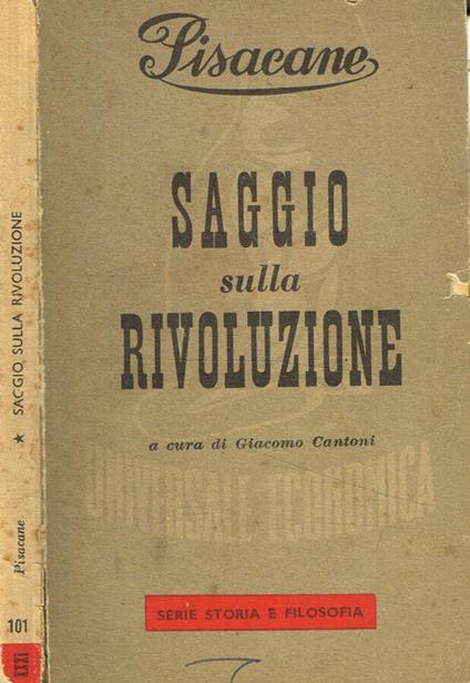 Saggio sulla rivoluzione - Carlo Pisacane - copertina