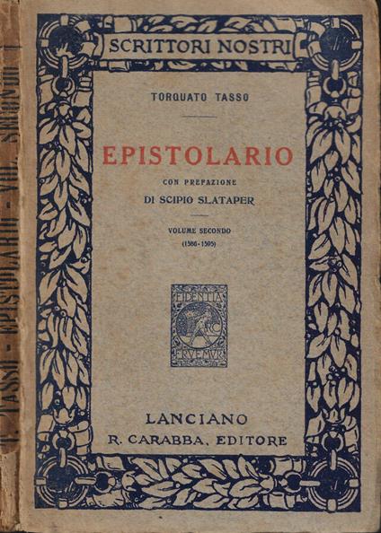 Epistolario vol. II (1586-1595) - Torquato Tasso - copertina