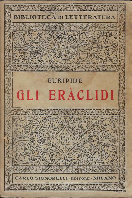 Gli Eràclidi - Euripide - copertina