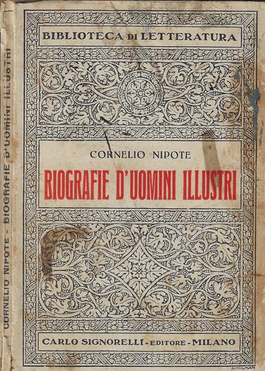 Biografie d'uomini illustri - Cornelio Nepote - copertina