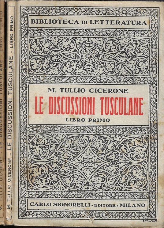 Le discussioni tusculane - M. Tullio Cicerone - copertina