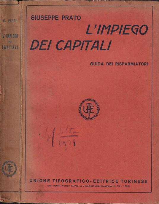L' impiego dei capitali - Giuseppe Prato - copertina