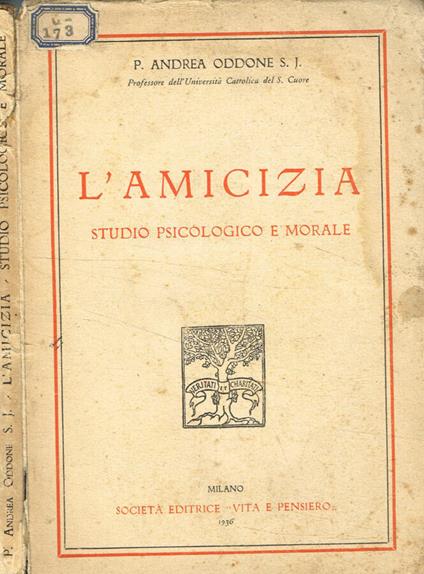 L' Amicizia. Studio psicologico e morale - copertina