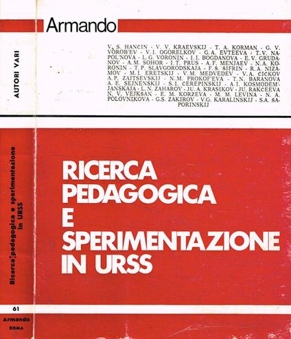 Ricerca pedagogica e sperimentazione in U.R.S.S - copertina