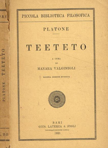 Teeteto - Platone - copertina