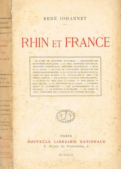 Rhin et France - copertina