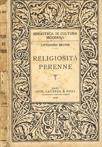 Religiosità perenne - Antonino Bruno - copertina