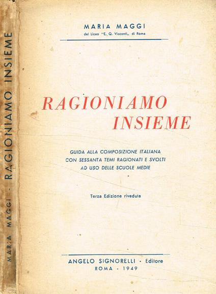 Ragioniamo insieme - Maria Maggi - copertina