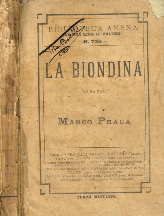 La biondina - Marco Praga - copertina