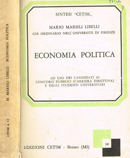 Economia politica - Mario Marsili Libelli - copertina