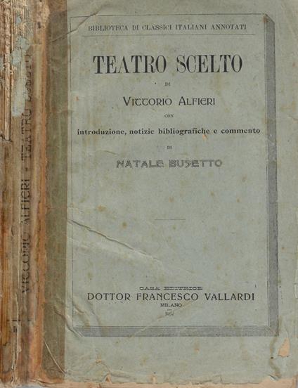 Teatro scelto - Vittorio Alfieri - copertina