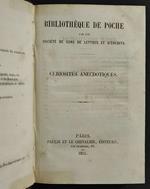 Biblioteque de Poche - Curiosites Anecdotiques - Ed. Paulin Chevalier