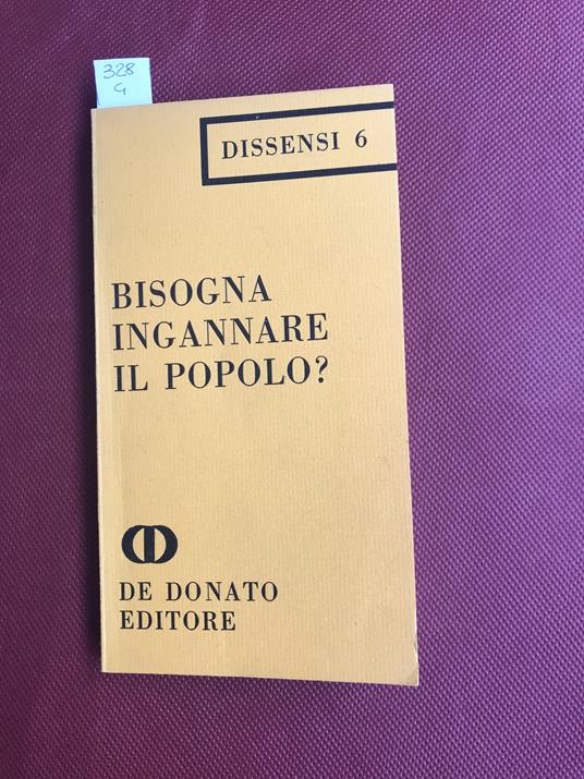 Bisogna ingannare il popolo? - copertina