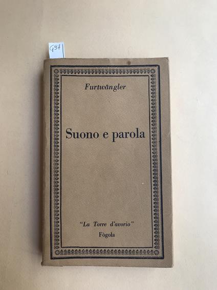 Suono e parola. Premessa di paola Isotta - copertina