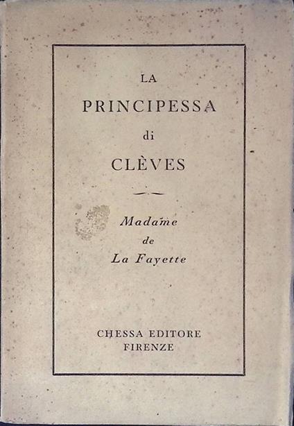 La principessa di Cleves - Claire de La Fayette - copertina