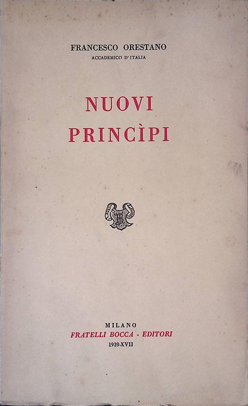 Nuovi princìpi - Francesco Orestano - copertina