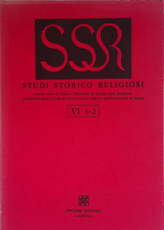 Studi storico-religiosi. Volume VI fascicolo 1-2 - copertina