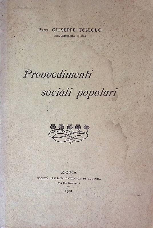 Provvedimenti sociali popolari - Giuseppe Toniolo - copertina