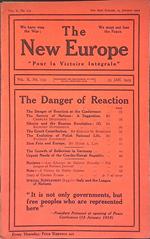 The New Europe. Vol.X n.119, 23 january 1919. The danger of reaction