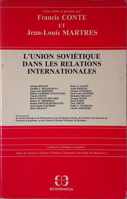 L' union sovietique dans les relations internationales - copertina