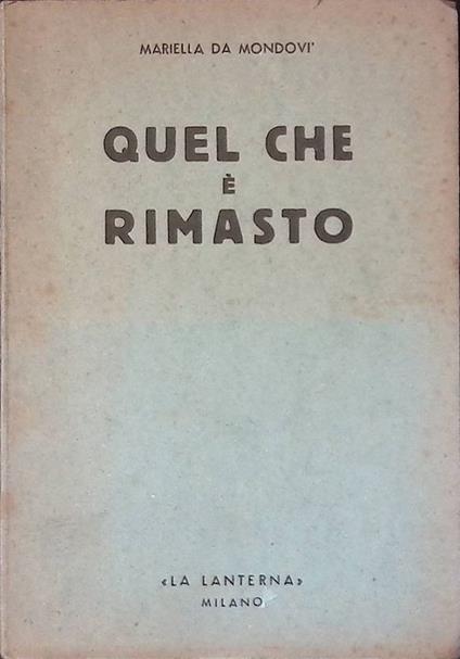 Quel che è rimasto - copertina