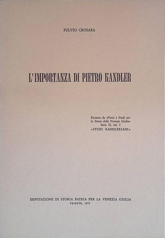 L' importanza di Pietro Kandler - copertina