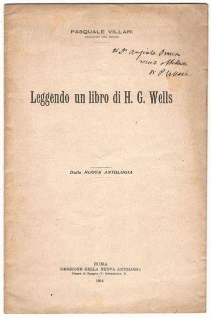 Leggendo un libro di H. G. Wells - Pasquale Villari - copertina