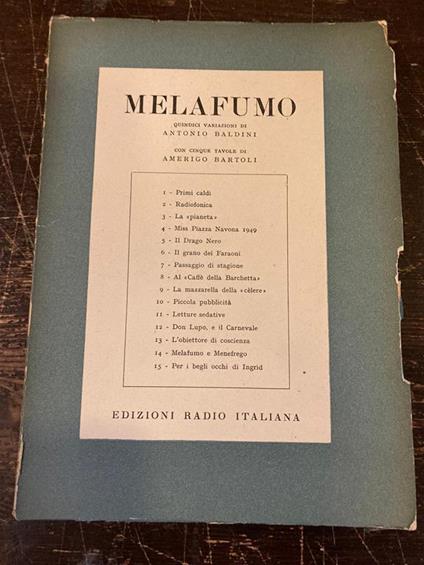 MELAFUMO Quindici variazioni di Antonio Baldini con cinque tavole di Antonio Bartoli - Antonio Baldini - copertina