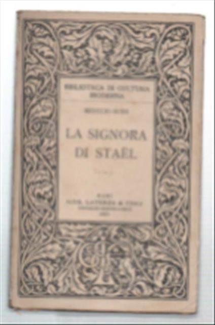 La Signora Di Staël - Meuccio Ruini - copertina