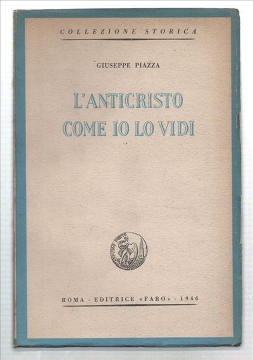 L' anticristo Come Io Lo Vidi - Giuseppe Piazza - copertina