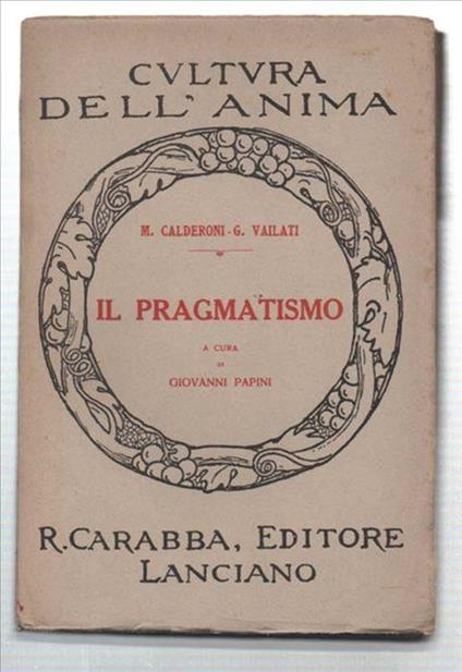 Il Pragmatismo - M. Calderoni - copertina